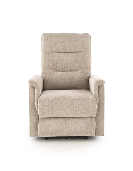 JAMAL Fotel Wypoczynkowy Beżowy Elektrycznie Rozkładany z Portem USB