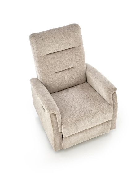 JAMAL Fotel Wypoczynkowy Beżowy Elektrycznie Rozkładany z Portem USB