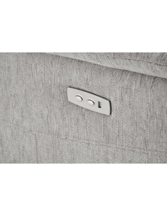 JAMAL Fotel Wypoczynkowy Popielaty Elektrycznie Rozkładany z Portem USB 2