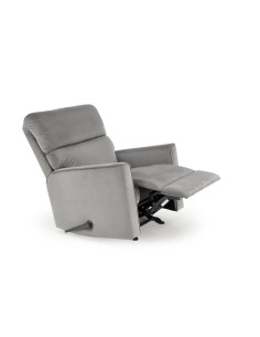 KARIM Fotel Wypoczynkowy Rozkładany z Funkcją Kołyski Popielaty | Port USB