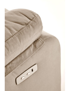 LORIS Fotel Wypoczynkowy Beżowy Elektrycznie Rozkładany z Gniazdem USB 2