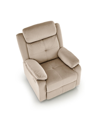 LORIS Fotel Wypoczynkowy Beżowy Elektrycznie Rozkładany z Gniazdem USB