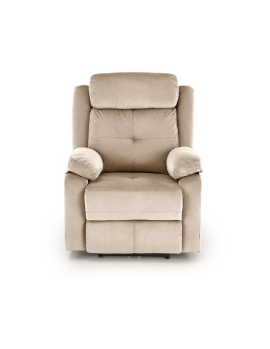 LORIS Fotel Wypoczynkowy Beżowy Elektrycznie Rozkładany z Gniazdem USB