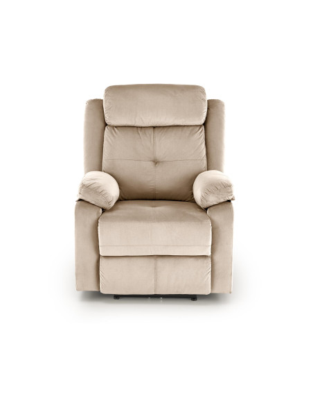 LORIS Fotel Wypoczynkowy Beżowy Elektrycznie Rozkładany z Gniazdem USB