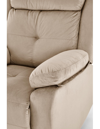 LORIS Fotel Wypoczynkowy Beżowy Elektrycznie Rozkładany z Gniazdem USB