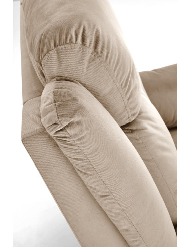 LORIS Fotel Wypoczynkowy Beżowy Elektrycznie Rozkładany z Gniazdem USB