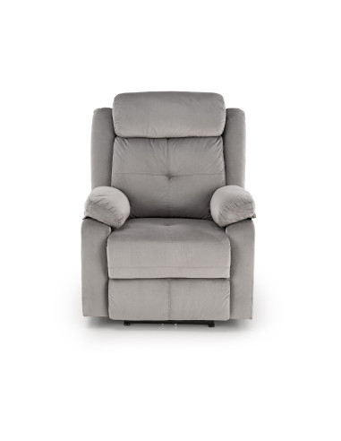 LORIS Fotel Wypoczynkowy Popielaty Elektrycznie Rozkładany z Gniazdem USB