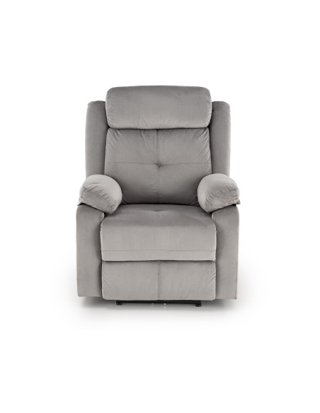 LORIS Fotel Wypoczynkowy Popielaty Elektrycznie Rozkładany z Gniazdem USB