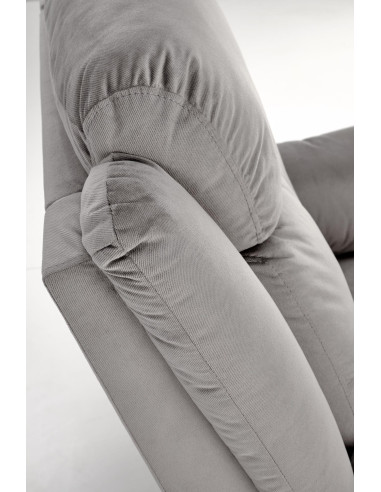 LORIS Fotel Wypoczynkowy Popielaty Elektrycznie Rozkładany z Gniazdem USB