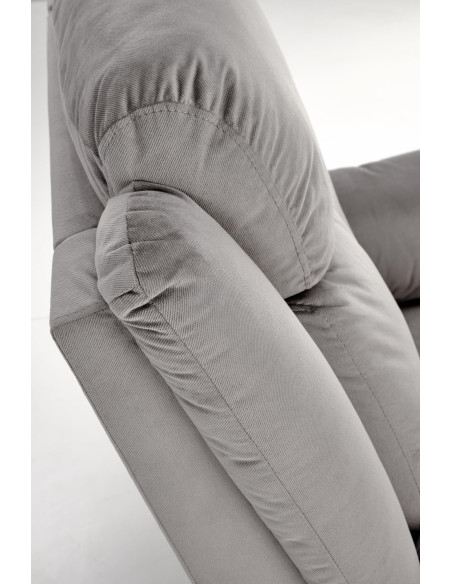 LORIS Fotel Wypoczynkowy Popielaty Elektrycznie Rozkładany z Gniazdem USB