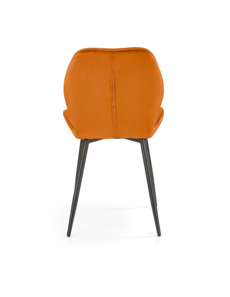 K453 Krzesło Cynamonowe | Pikowane Velvet, Nogi Czarne - Nowoczesny Styl