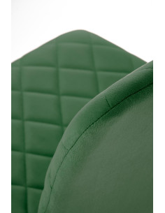 K525 Krzesło Ciemno Zielone Velvet w Romby | Nogi Czarne - Wygoda i Styl 2