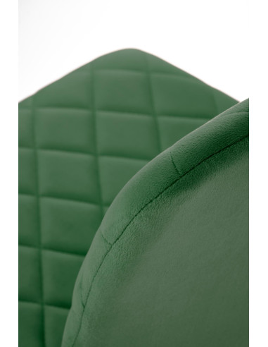 K525 Krzesło Ciemno Zielone Velvet w Romby | Nogi Czarne - Wygoda i Styl
