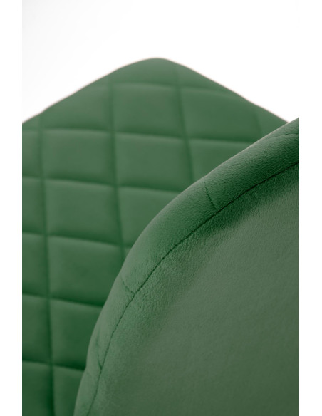 K525 Krzesło Ciemno Zielone Velvet w Romby | Nogi Czarne - Wygoda i Styl