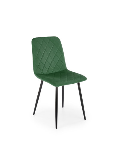 K525 Krzesło Ciemno Zielone Velvet w Romby | Nogi Czarne - Wygoda i Styl