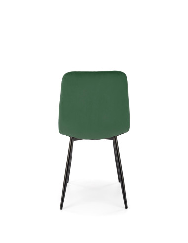 K525 Krzesło Ciemno Zielone Velvet w Romby | Nogi Czarne - Wygoda i Styl