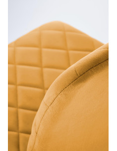 K525 Krzesło Musztardowe Velvet w Romby | Nogi Czarne - Wygoda i Styl 2