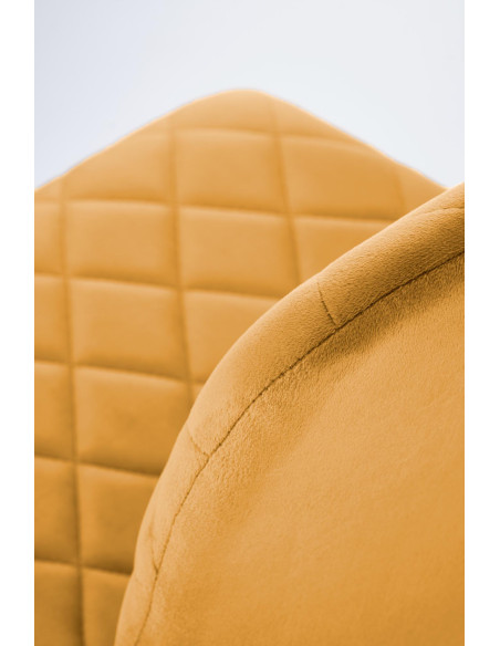 K525 Krzesło Musztardowe Velvet w Romby | Nogi Czarne - Wygoda i Styl
