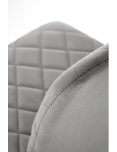 K525 Krzesło Popielate Velvet w Romby | Nogi Czarne - Wygoda i Styl 2