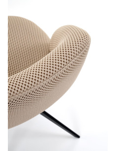 K546 Krzesło Beżowe Obracane 180° | Tkanina Membranowa, Nogi Czarne 2