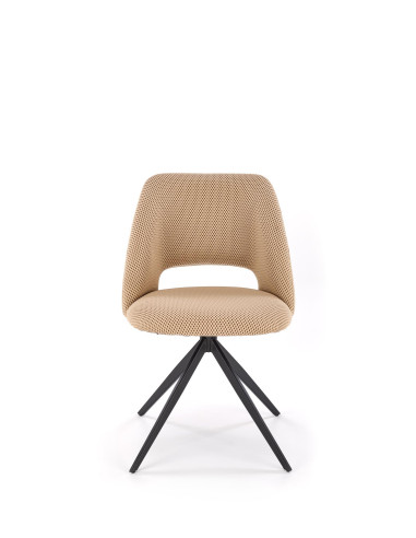 K546 Krzesło Beżowe Obracane 180° | Tkanina Membranowa, Nogi Czarne