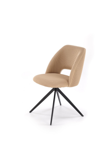 K546 Krzesło Beżowe Obracane 180° | Tkanina Membranowa, Nogi Czarne