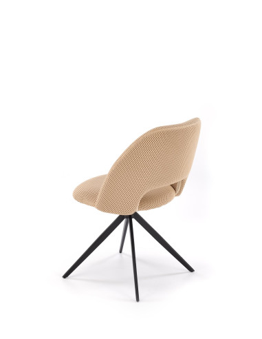 K546 Krzesło Beżowe Obracane 180° | Tkanina Membranowa, Nogi Czarne