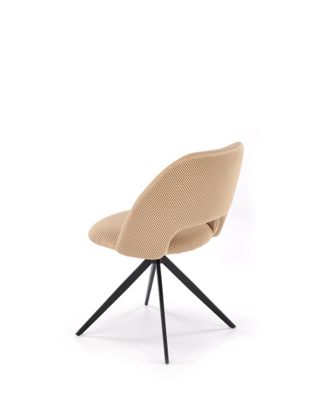 K546 Krzesło Beżowe Obracane 180° | Tkanina Membranowa, Nogi Czarne