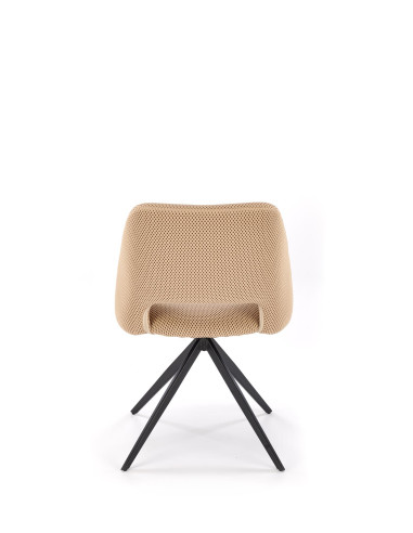 K546 Krzesło Beżowe Obracane 180° | Tkanina Membranowa, Nogi Czarne