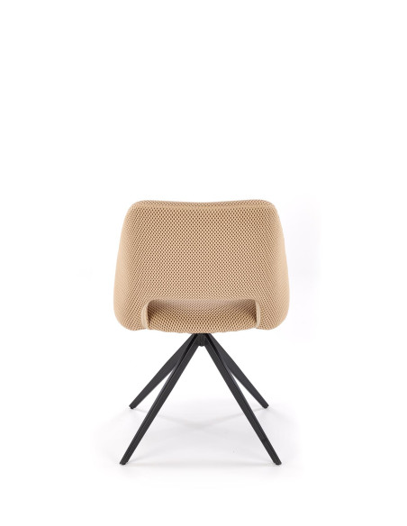 K546 Krzesło Beżowe Obracane 180° | Tkanina Membranowa, Nogi Czarne