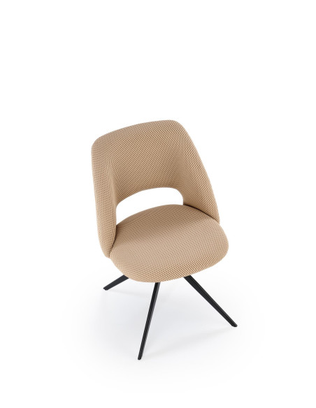 K546 Krzesło Beżowe Obracane 180° | Tkanina Membranowa, Nogi Czarne