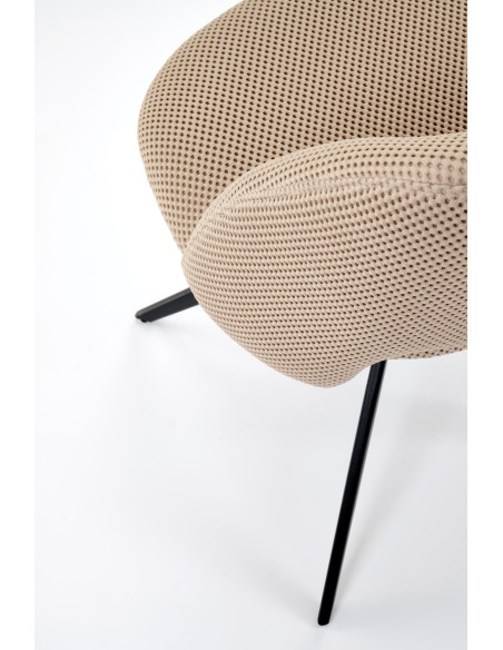 K546 Krzesło Beżowe Obracane 180° | Tkanina Membranowa, Nogi Czarne