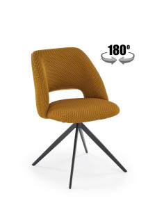 K546 Krzesło Musztardowe Obracane 180° | Tkanina Membranowa, Nogi Czarne