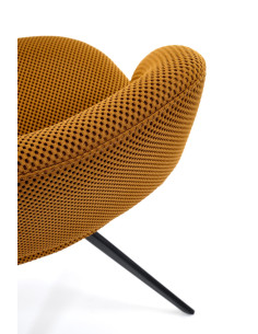 K546 Krzesło Musztardowe Obracane 180° | Tkanina Membranowa, Nogi Czarne 2