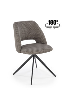 K546 Krzesło Popielate Obracane 180° | Tkanina Membranowa, Nogi Czarne