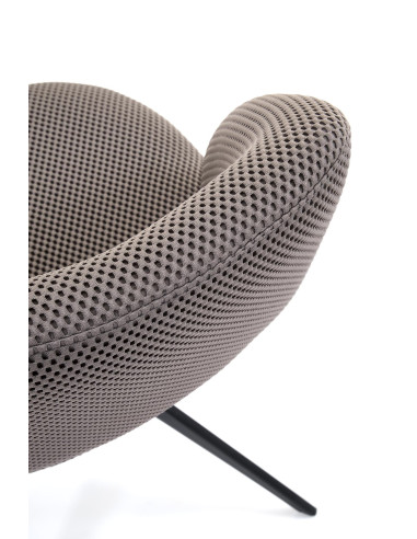 K546 Krzesło Popielate Obracane 180° | Tkanina Membranowa, Nogi Czarne