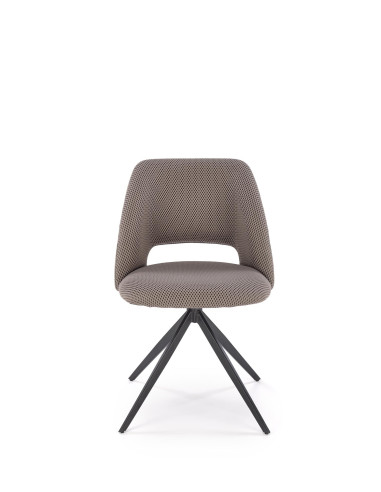 K546 Krzesło Popielate Obracane 180° | Tkanina Membranowa, Nogi Czarne