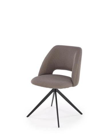 K546 Krzesło Popielate Obracane 180° | Tkanina Membranowa, Nogi Czarne