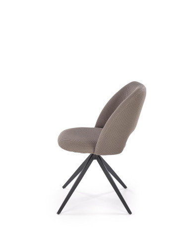 K546 Krzesło Popielate Obracane 180° | Tkanina Membranowa, Nogi Czarne