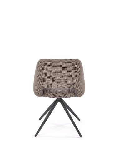 K546 Krzesło Popielate Obracane 180° | Tkanina Membranowa, Nogi Czarne