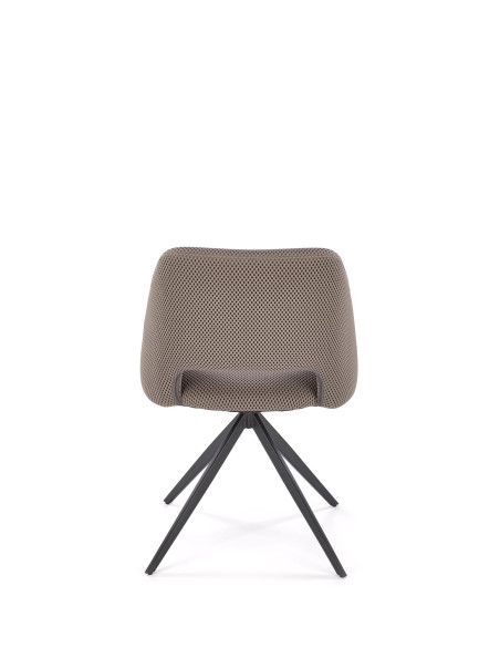 K546 Krzesło Popielate Obracane 180° | Tkanina Membranowa, Nogi Czarne