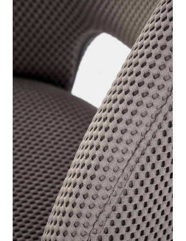 K546 Krzesło Popielate Obracane 180° | Tkanina Membranowa, Nogi Czarne