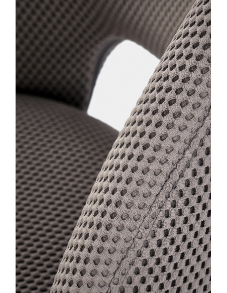 K546 Krzesło Popielate Obracane 180° | Tkanina Membranowa, Nogi Czarne