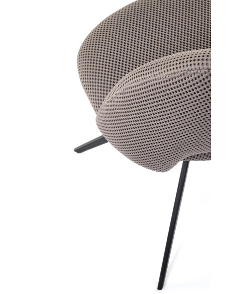 K546 Krzesło Popielate Obracane 180° | Tkanina Membranowa, Nogi Czarne