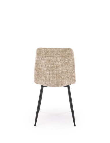 K547 Krzesło Beżowe Pikowane | Nogi Czarne | Elegancja na Co Dzień