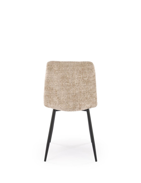 K547 Krzesło Beżowe Pikowane | Nogi Czarne | Elegancja na Co Dzień