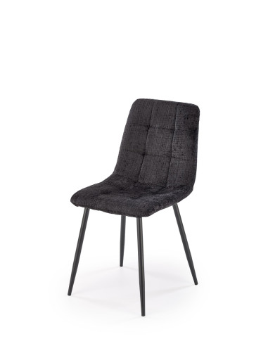 K547 Krzesło Czarne Pikowane | Nogi Czarne | Elegancja na Co Dzień