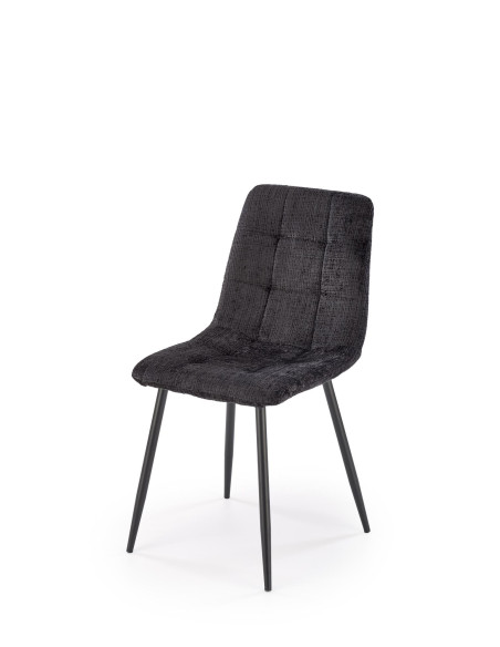 K547 Krzesło Czarne Pikowane | Nogi Czarne | Elegancja na Co Dzień