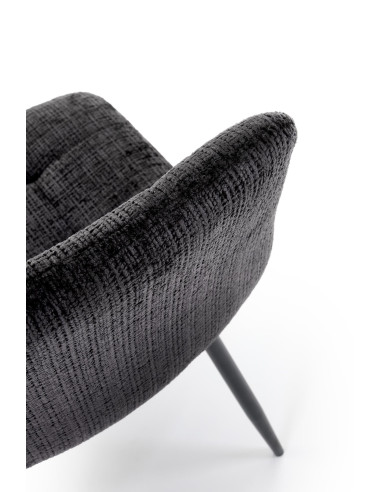 K547 Krzesło Czarne Pikowane | Nogi Czarne | Elegancja na Co Dzień