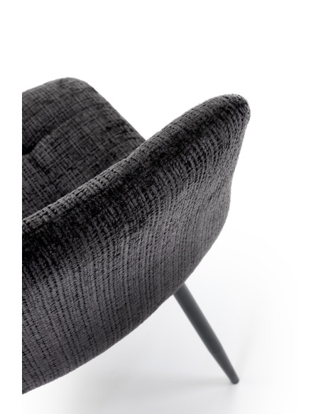 K547 Krzesło Czarne Pikowane | Nogi Czarne | Elegancja na Co Dzień